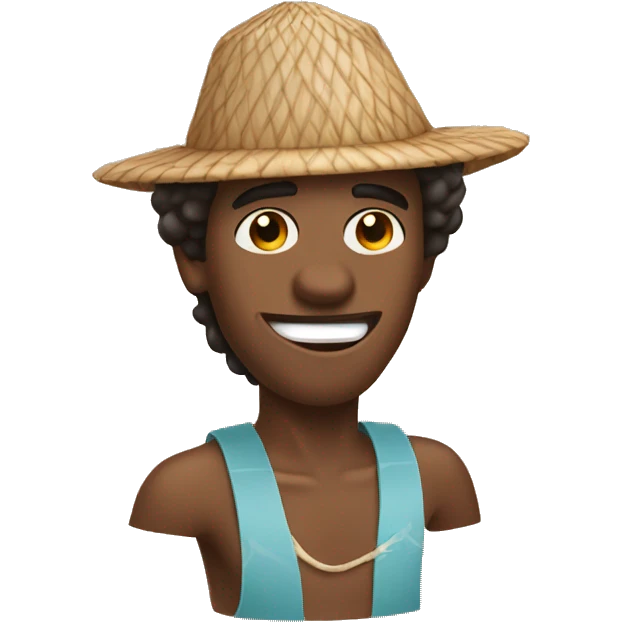 man with coconut hat emoji