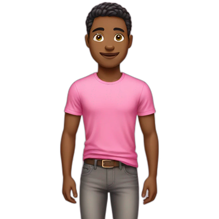 Rich boy with pink t-shirt emoji