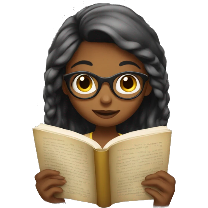 Girl reading book emoji