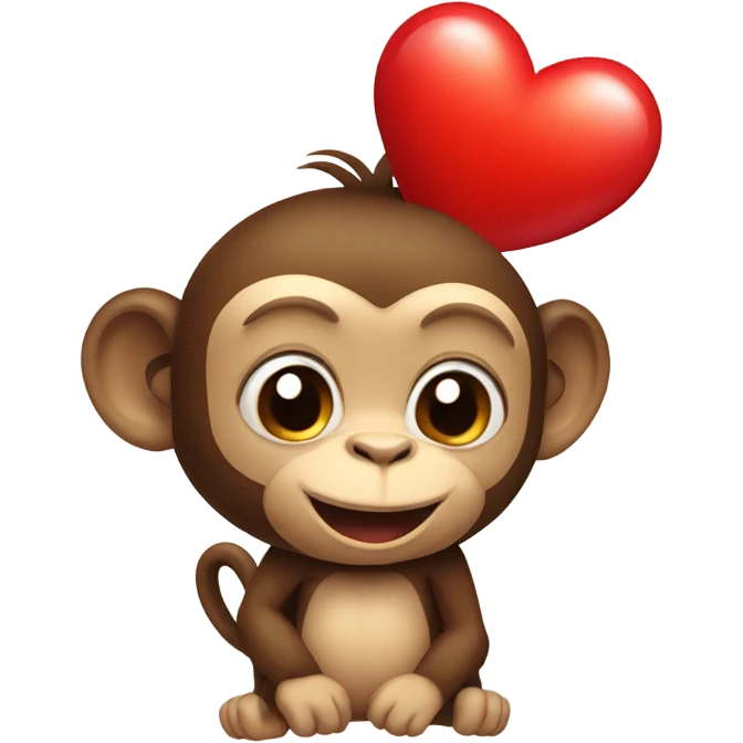 Monkey with a heart emoji