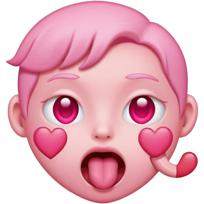 heart eyes and pink skin tongue out emoji