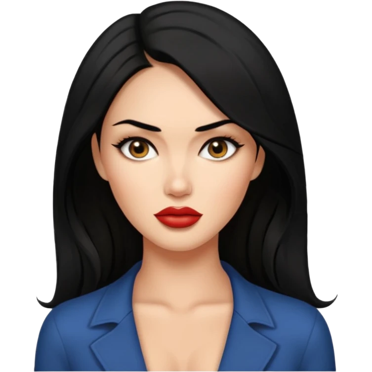 “Emoji girl, femme fatale, black hair. megan fox vibes emoji