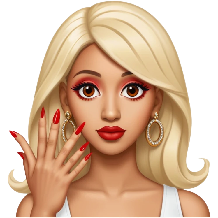 Cardi B rapper with long nails emoji