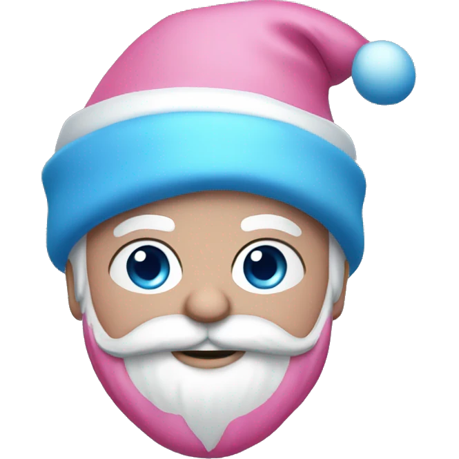 Pink and blue Santa emoji