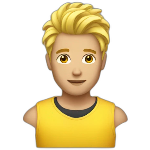 Men hair yellow emoji