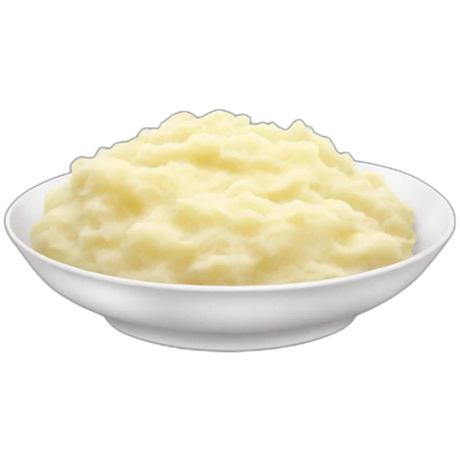plate of mashed potatoes. side view. Ukraine  emoji