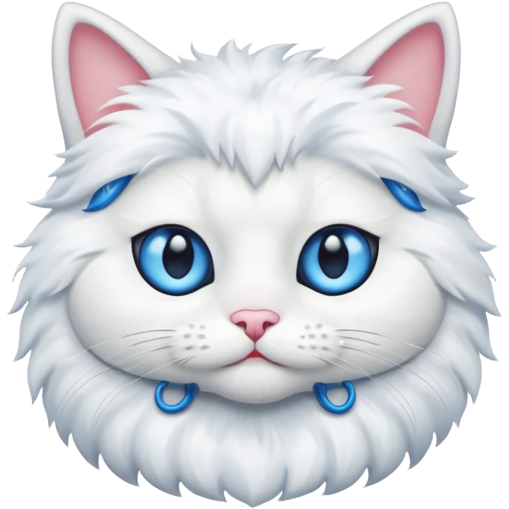 white cat with funny costume emoji