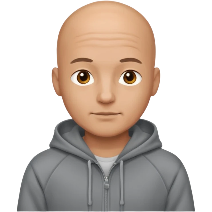 CUte bald man in hoody emoji