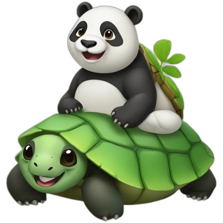 Tortue sur un panda emoji