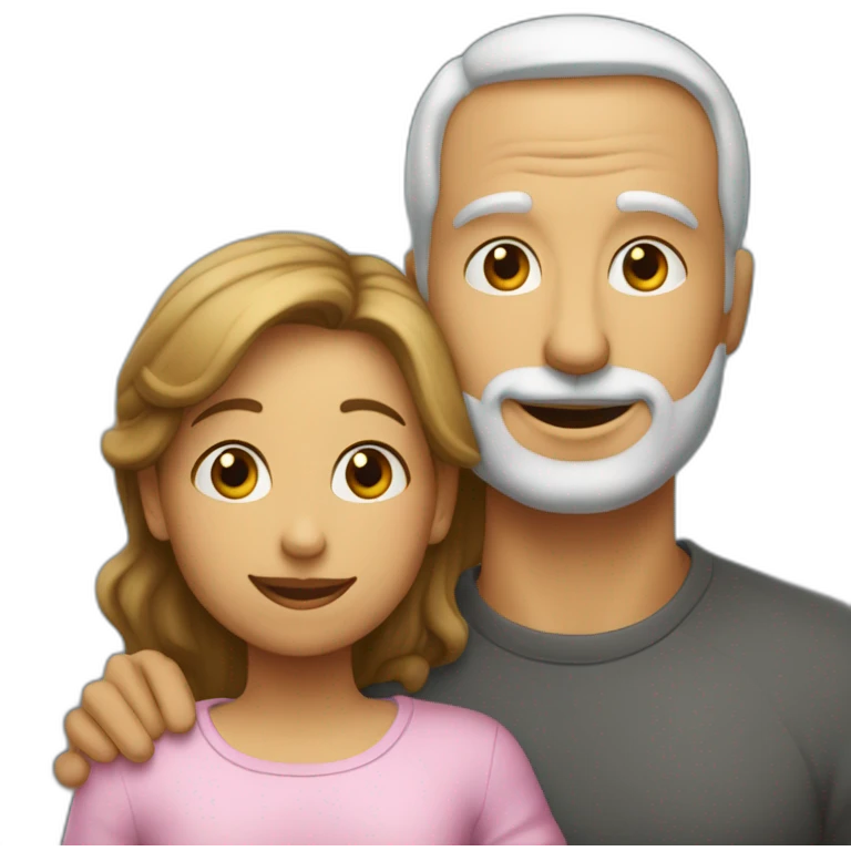 papa et maman qui font des bisous emoji