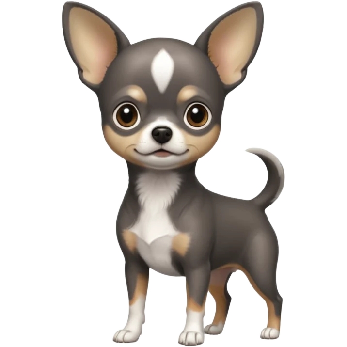 Dark graphite Chihuahua with white markings emoji