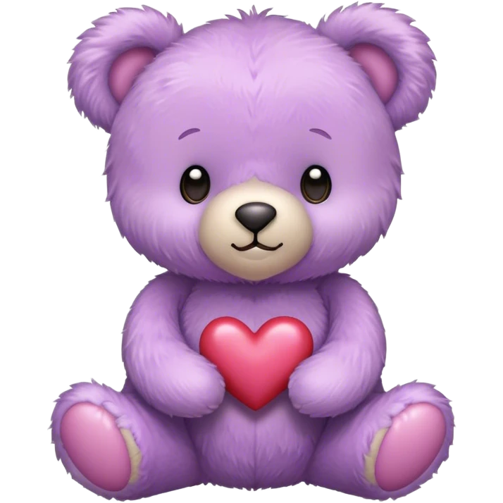 light purple cute teddy bear sending hearts and love emoji