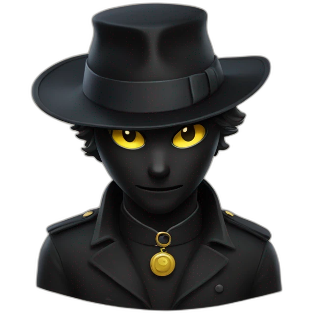 Chat noir avec un chapeau noir emoji