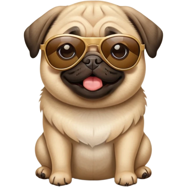 Pug wearing sunglasses emoji