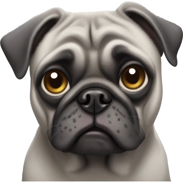 A old grey pug with one eye  emoji