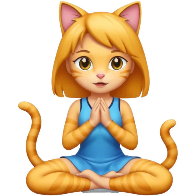 Cat girl on her knees emoji