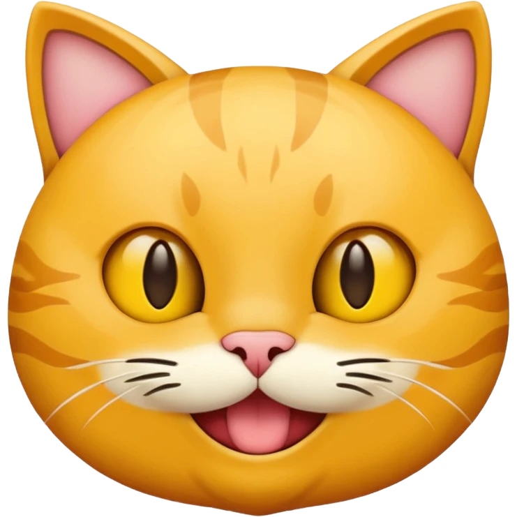 Yellow circle with cat mouth  emoji