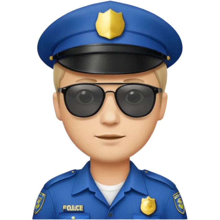 man police with hair style and hats and sun glasses emoji