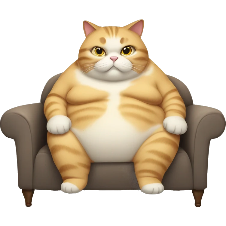 Very very very fat cat sitting on a sofa emoji