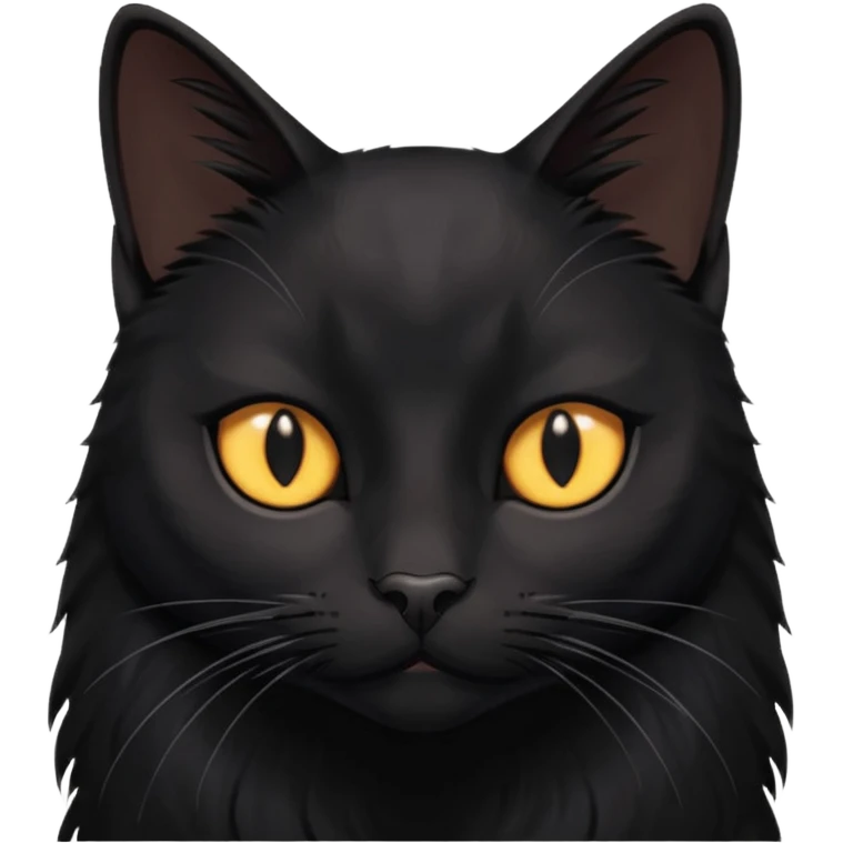 Solin wäre ein Kater mit nachtschwarzem, glänzendem Fell, kräftig gebaut und zugleich von seltener Eleganz. Sein Blick – tief und warm – scheint in die Seele zu führen, während seine Bewegung lautlos ist wie ein Schatten, der sich still an die Seite schmiegt.ihn nichts auf der Welt erschüttern. emoji