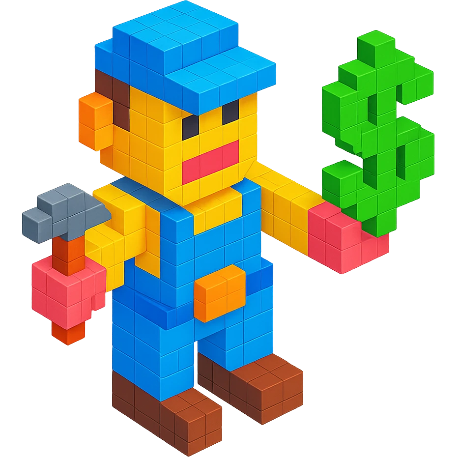 handyman holding a dollar sign emoji