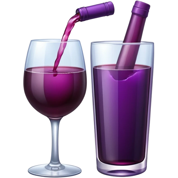 Grapes Drink with alochol bottle emoji