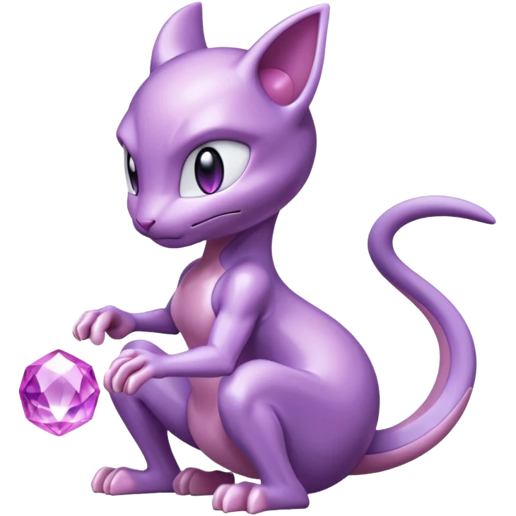 Pokemon legendary purple and pink crystal mewtwo emoji