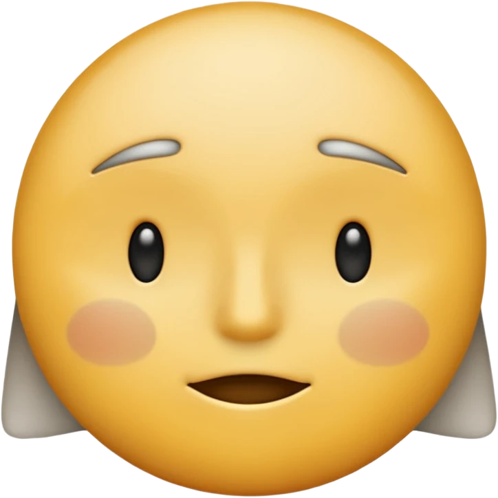 A neutral-colored emoji face (light gray or pale yellow) with half-closed eyes, small dark circles underneath, and a tiny straight-line mouth. A small power symbol (⏻) floats above the head or appears faded on the forehead, suggesting low energy or mental exhaustion. emoji