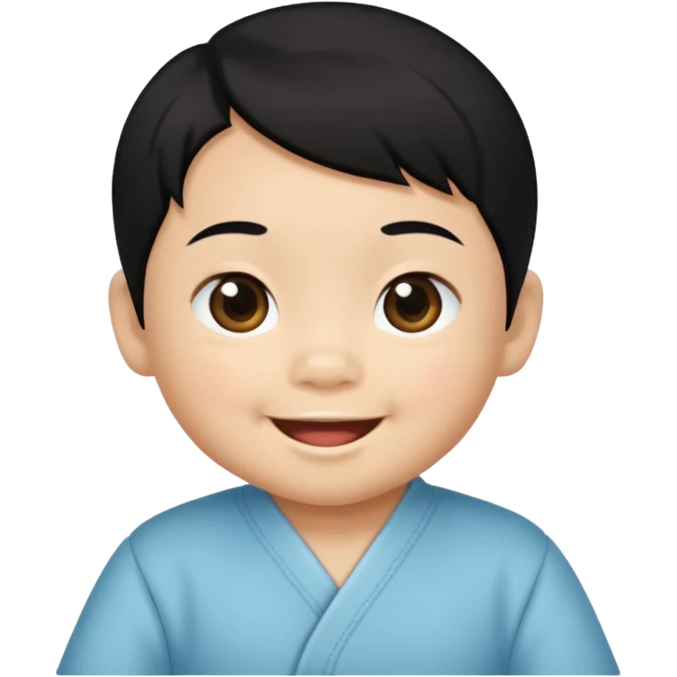 Chinese baby with black hair emoji