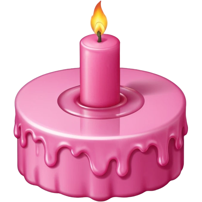 A drawing of a flaming pink candle that could be used on a romantic dinner table. The camera should be isometric at a right angle. emoji