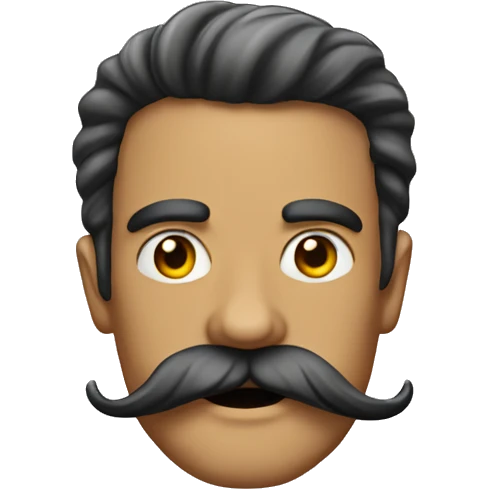 Um homem de bigode fumando emoji