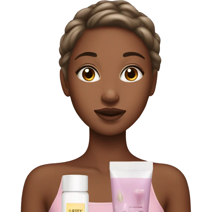 A girl doing a skincare routine  emoji
