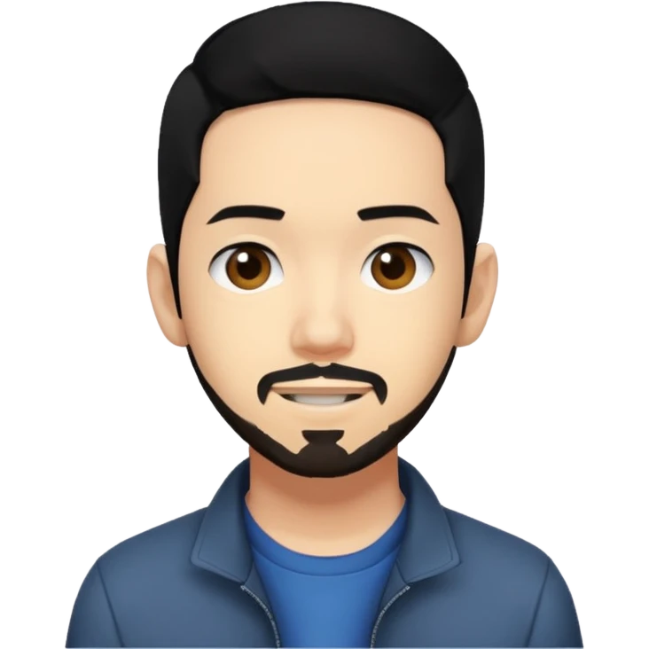 Mike Shinoda with black hair emoji