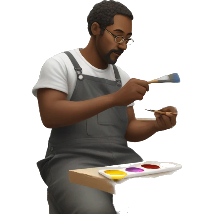 Artist painting in workshop emoji