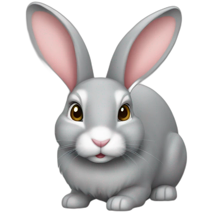 Lapin bélier gris clair emoji