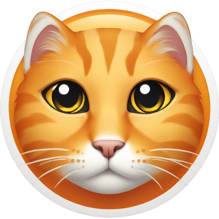 Orange cat whit a white circle around her eye emoji