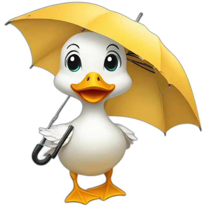 duck holding an umbrella emoji