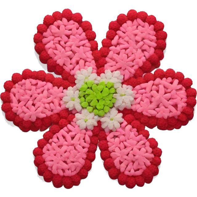 Create a flower made out of love hearts  emoji