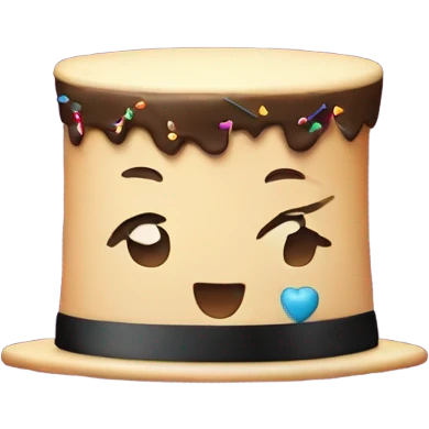 Birthday cake wearing a top hat  emoji