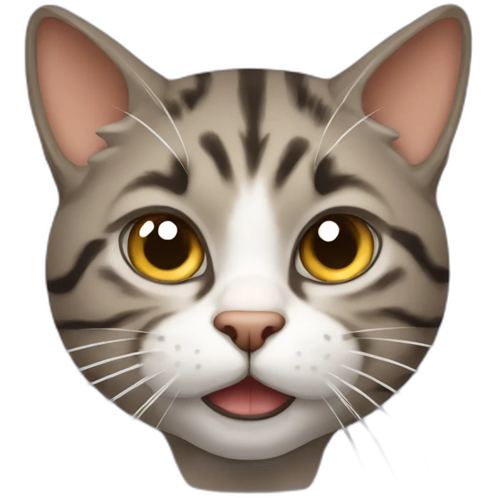 mad tabby cat with white nose emoji