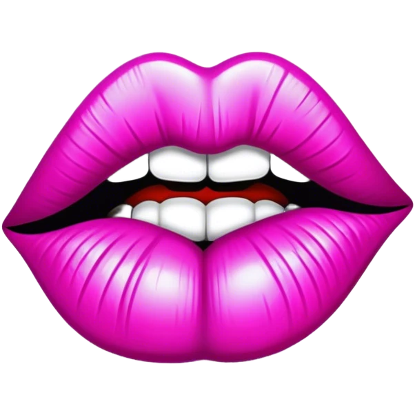 A psychedelic-colored lipstick kiss mark. emoji