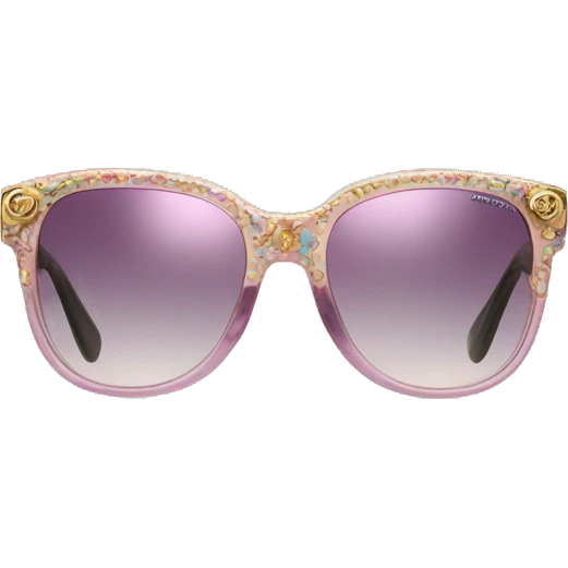 Realistic Dolce and Gabbana sunglasses with colourful pastel ornament and golden detais  emoji