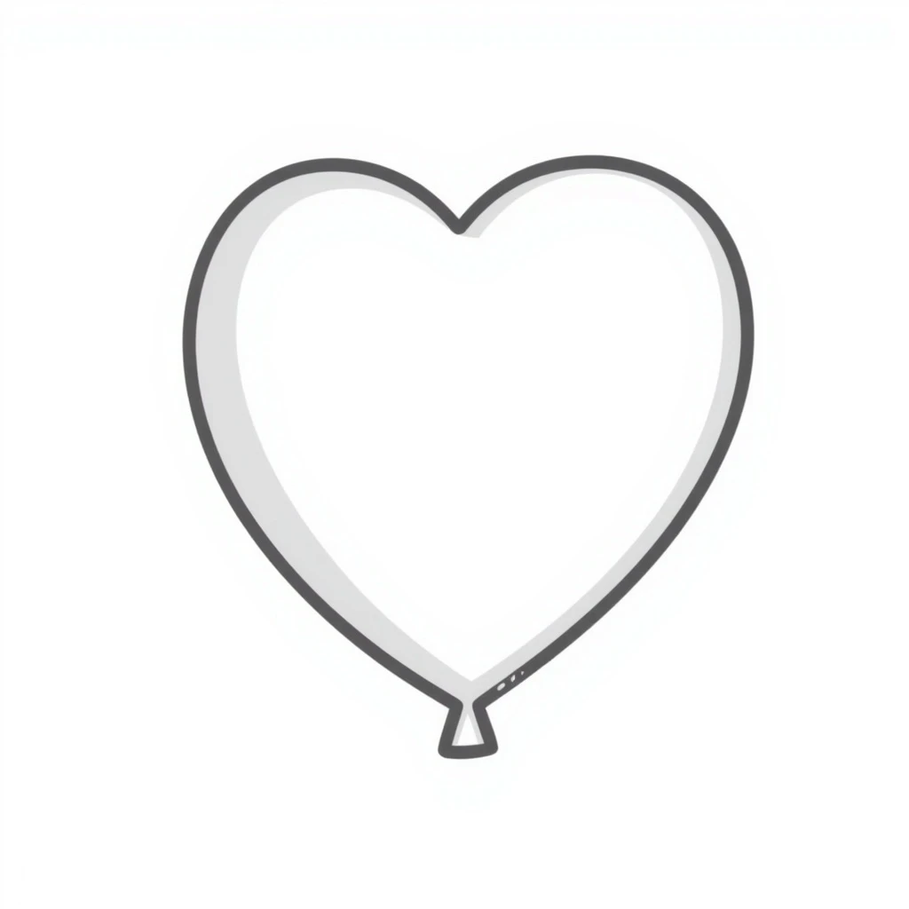 heart balloon white glossy emoji