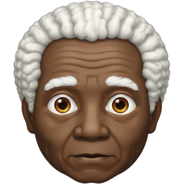 old man with white afro hair and black skin emoji