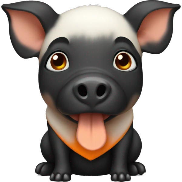 black with orange guniea pig emoji