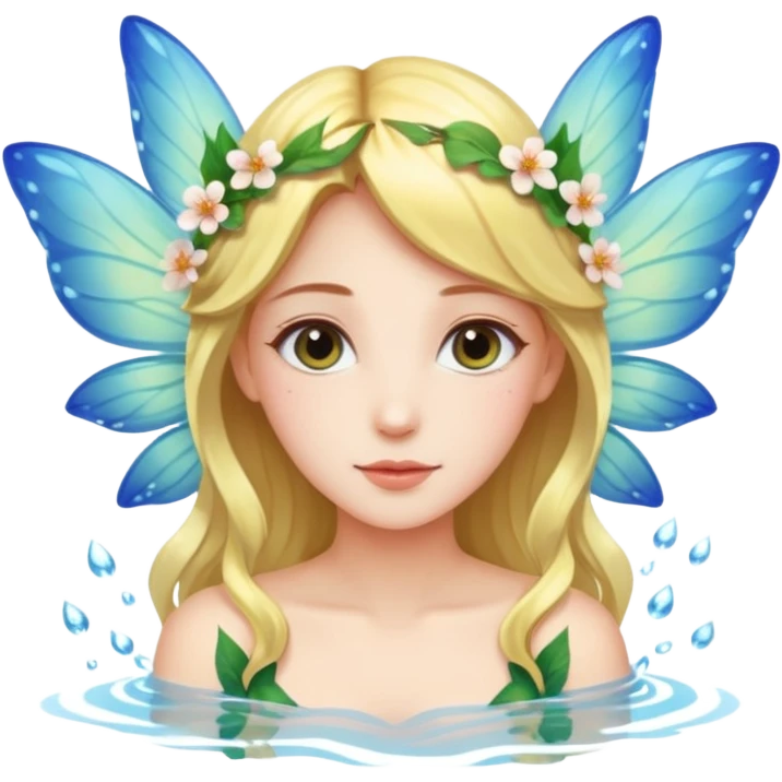 Water and blossom fairy emoji