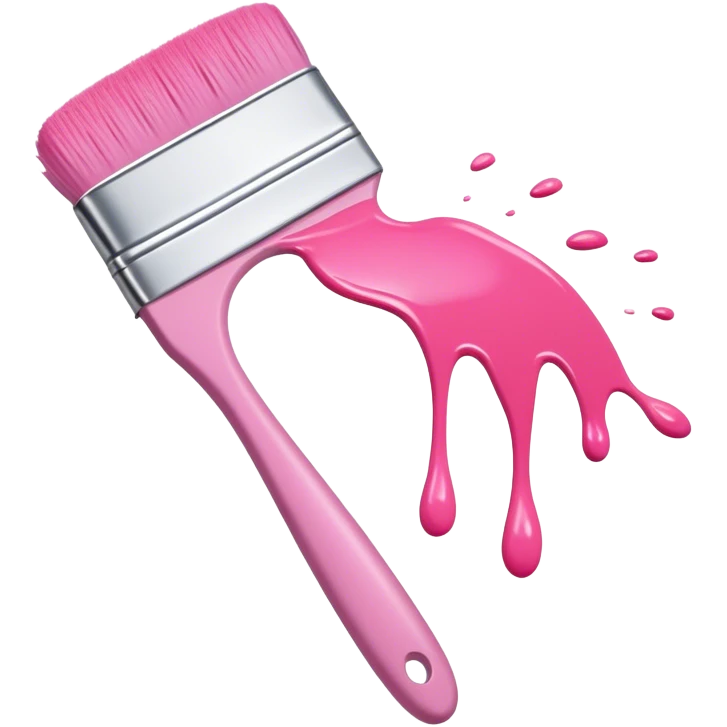 White brush, pink paint emoji
