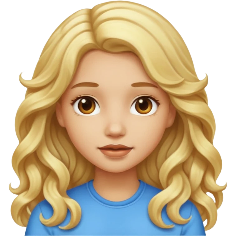 Girl with light skin long blonde wavy hair emoji