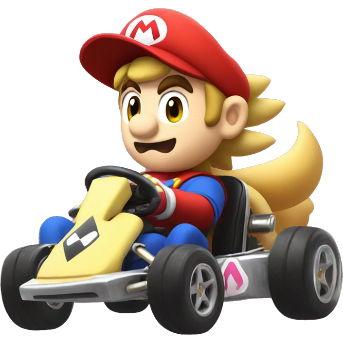 Mario kart, tohru (maidragon), driving a car emoji