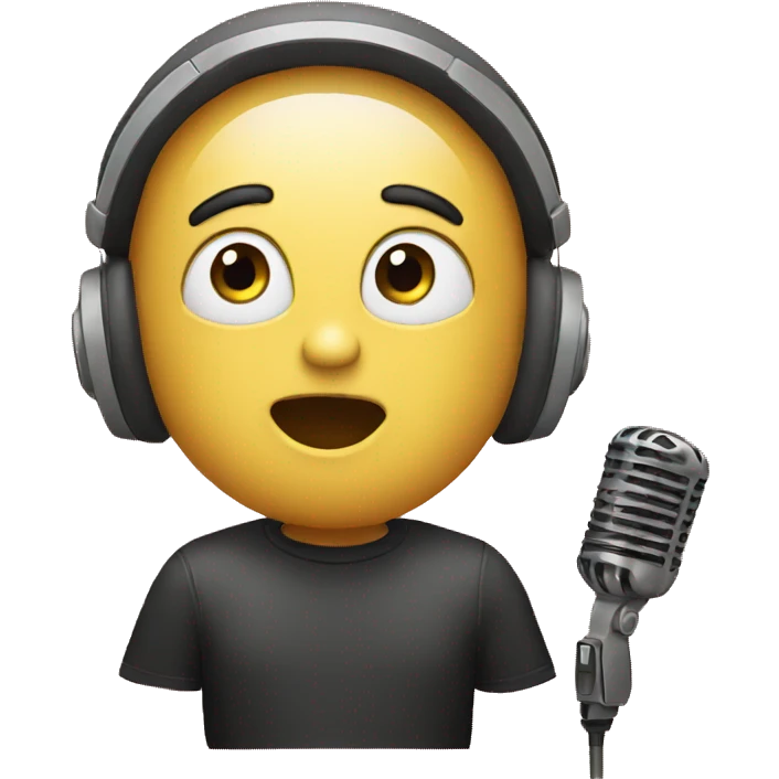 Emoji of man singing to a fan emoji